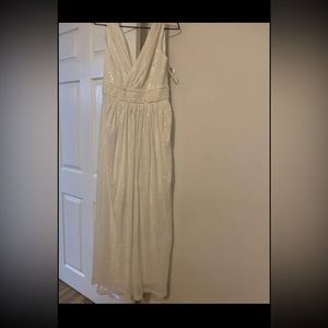 Sequin white maxi dress